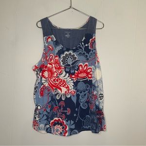 Floral Stripe Tank Top